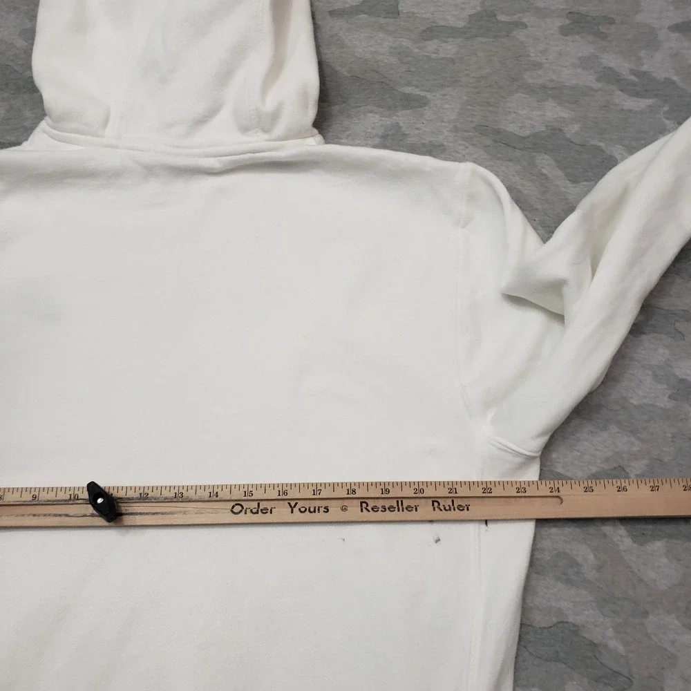Nike‎ Sweatshirt Mens Large White Club Fleece Pullover Pockets Hooded